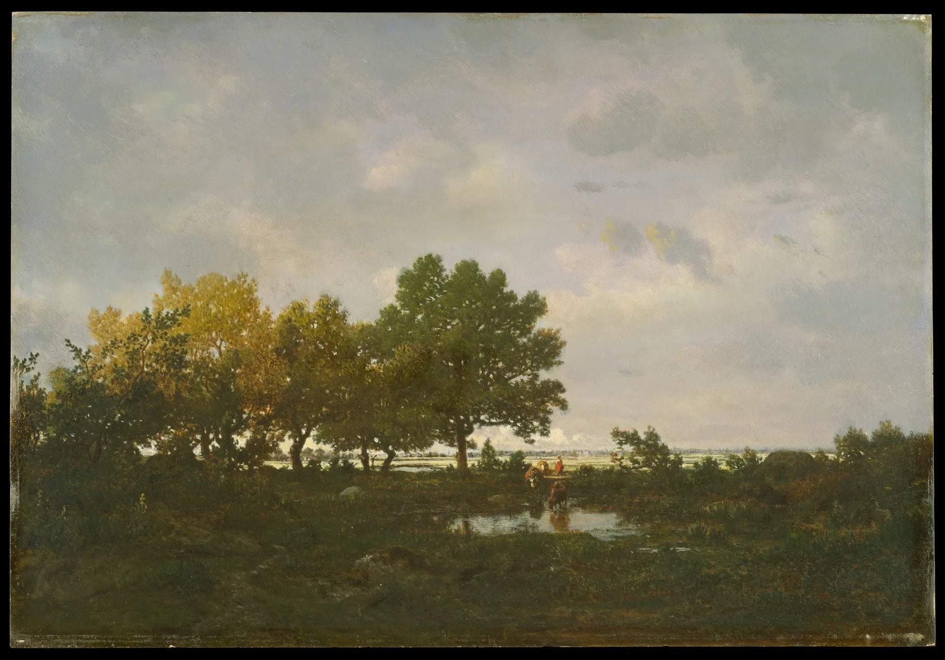 L'étang (La Mare) - Théodore Rousseau image 1 copie peinte à la main à l’huile