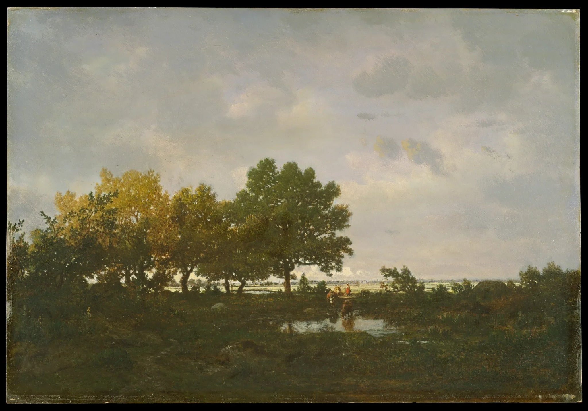 L'étang (La Mare) - Théodore Rousseau image 1 copie peinte à la main à l’huile