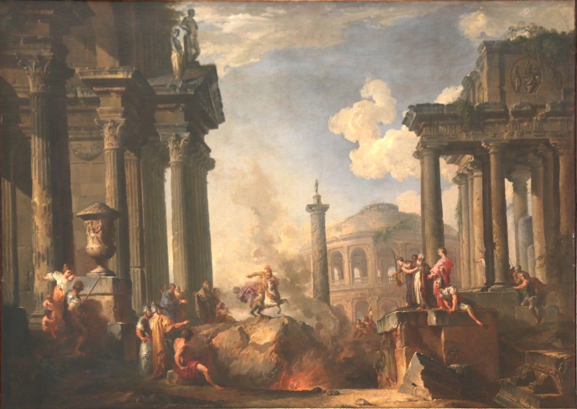 L'explication de Marcus Curtius - Giovanni Paolo Panini image 1 reproduction artisanale de tableau