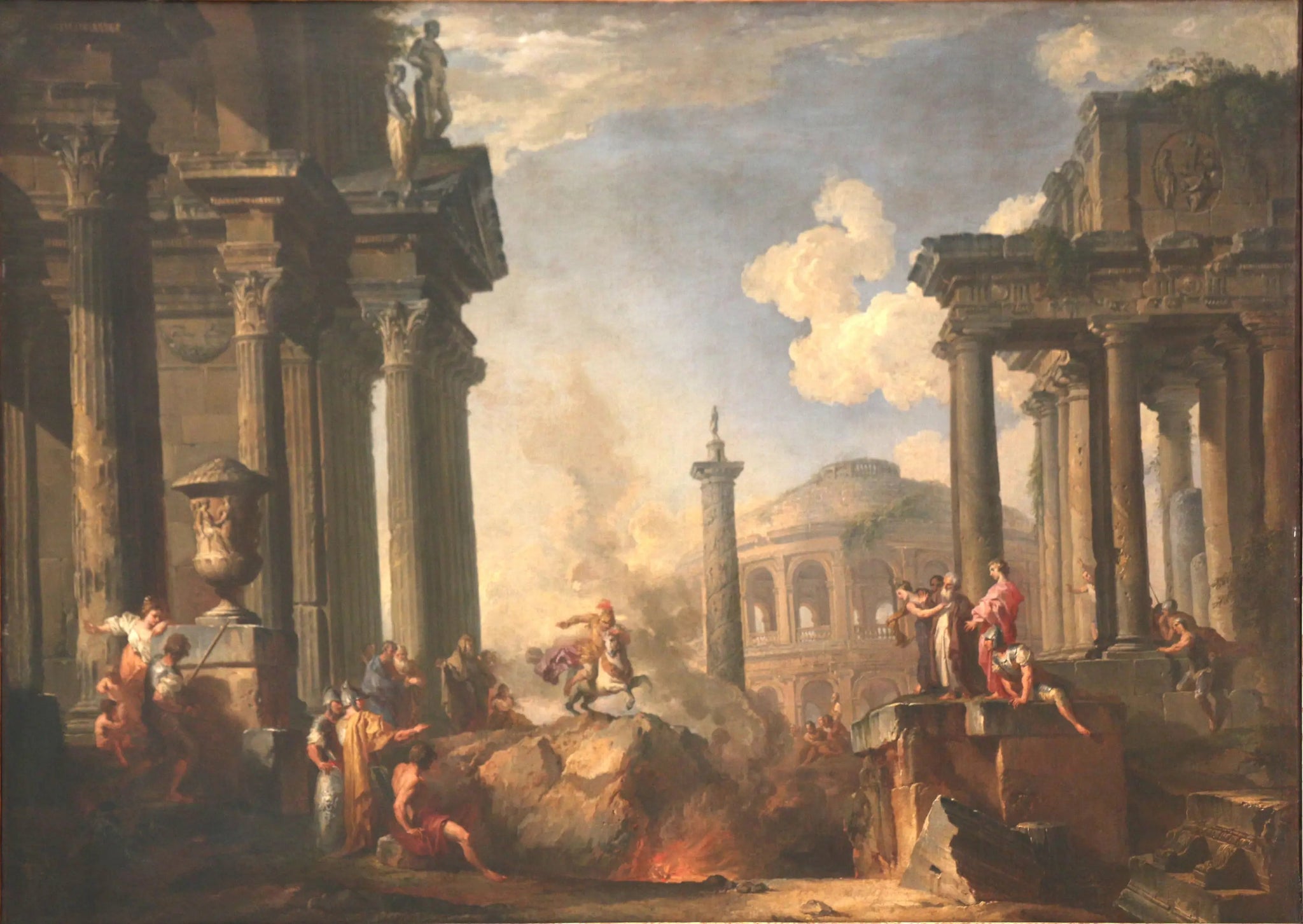 L'explication de Marcus Curtius - Giovanni Paolo Panini image 1 reproduction artisanale de tableau
