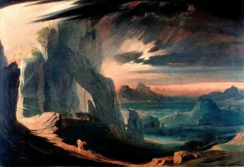 L'expulsion d'Adam et Eve du Paradis - John Martin image 1 copie de tableau peinte à la main