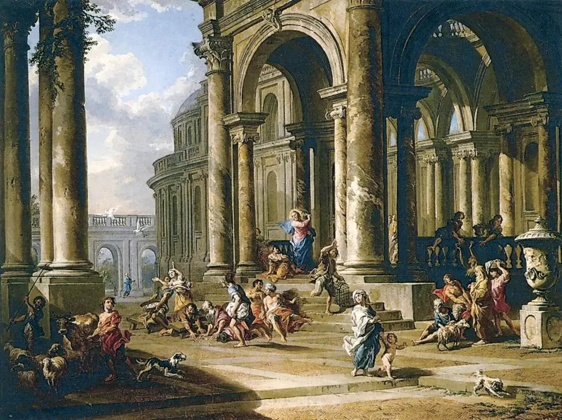 L'expulsion des changeurs du Temple - Giovanni Paolo Panini image 1 tableau peint à l’huile sur toile