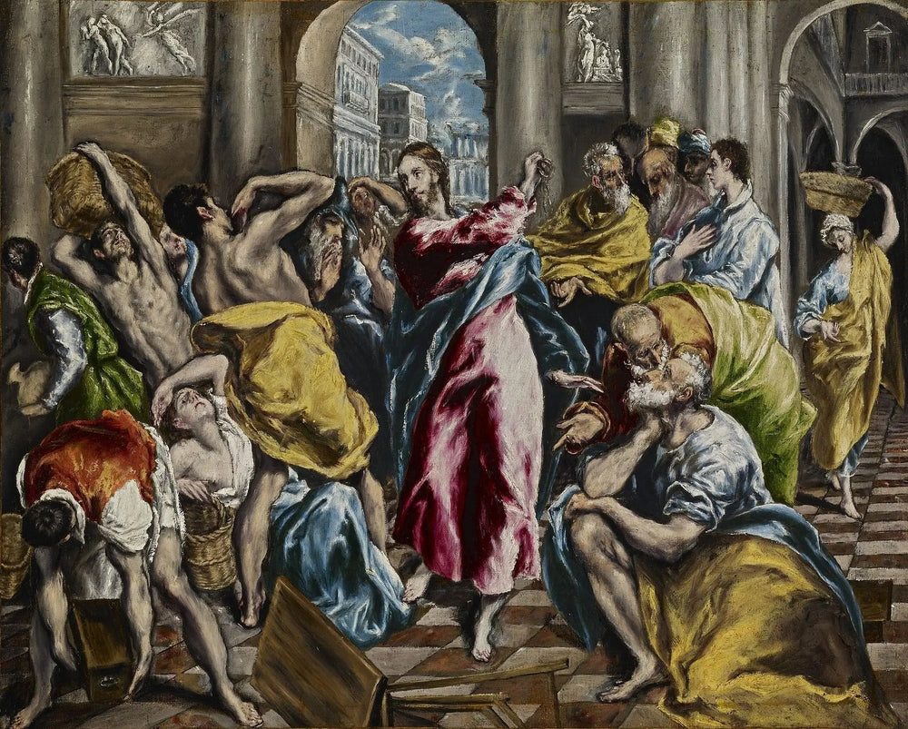 L'Expulsion des marchands du temple - El Greco image 1 reproduction de peinture à l’huile
