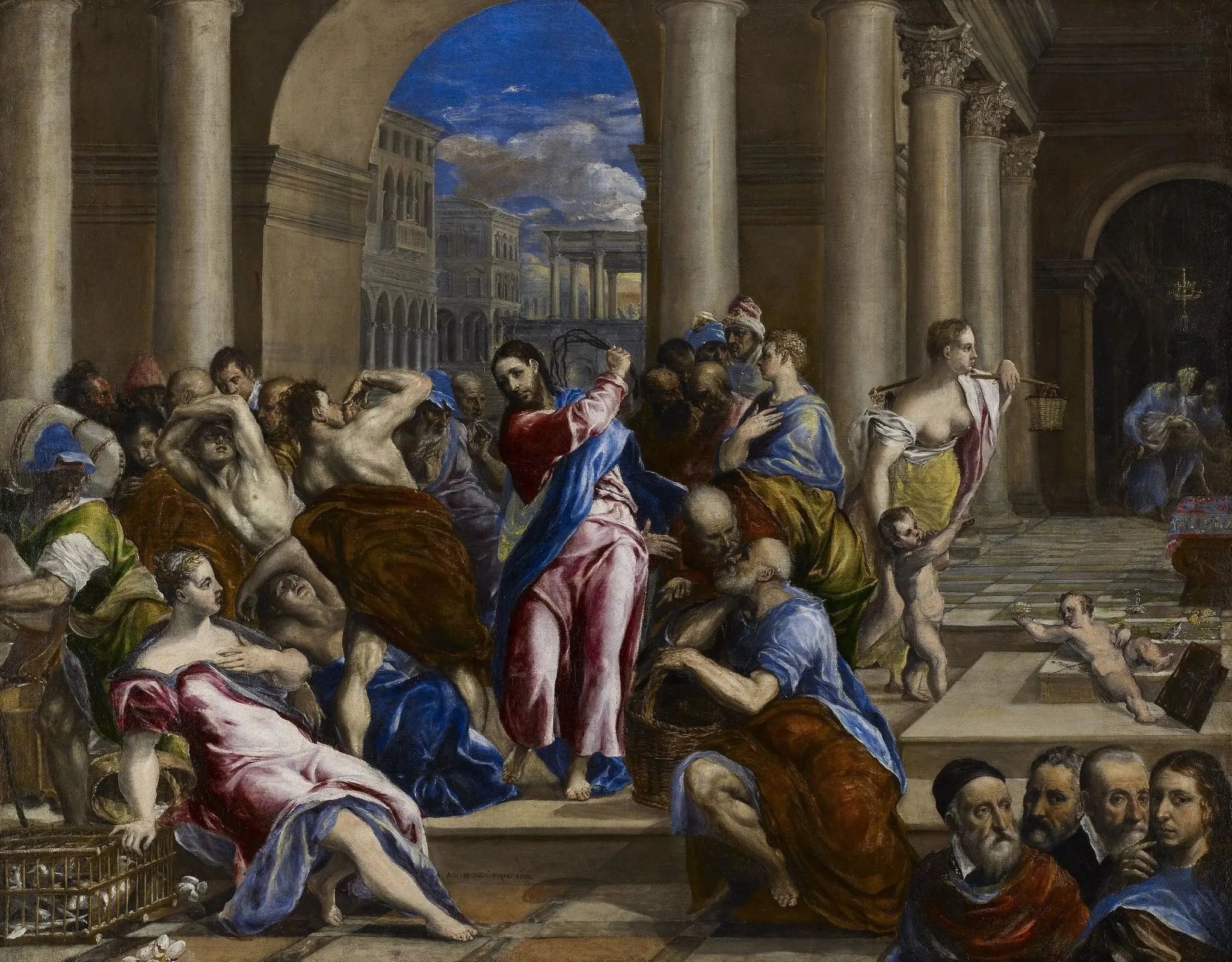 L'Expulsion des marchands du temple - El Greco image 1 copie peinte à la main à l’huile