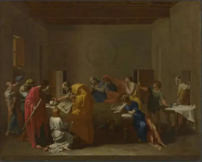 L'Extrême-onction - Nicolas Poussin image 1 copie peinte à la main à l’huile