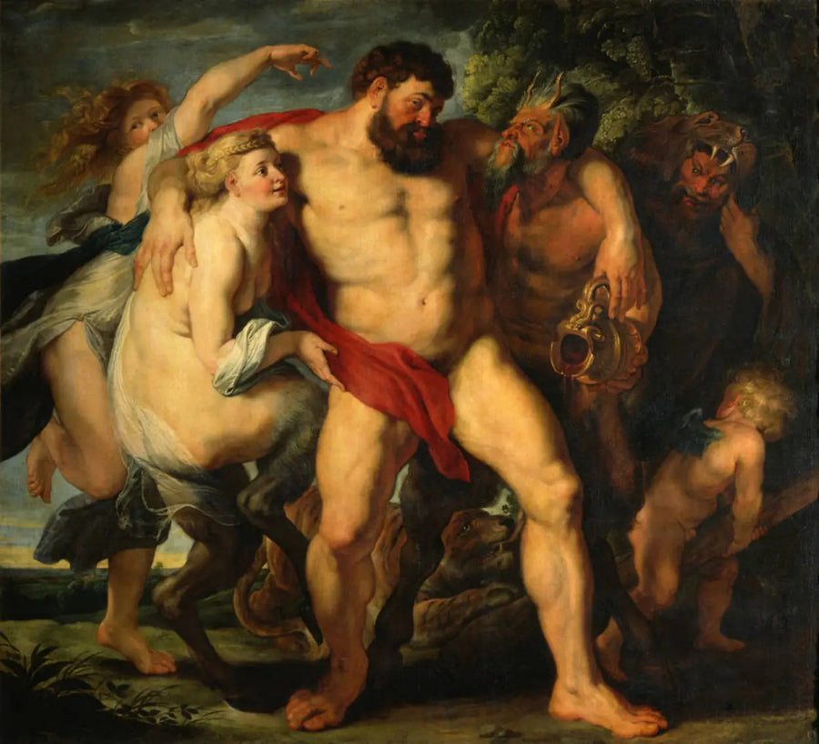 L'Hercule ivre conduit par un couple de satyres - Peter Paul Rubens