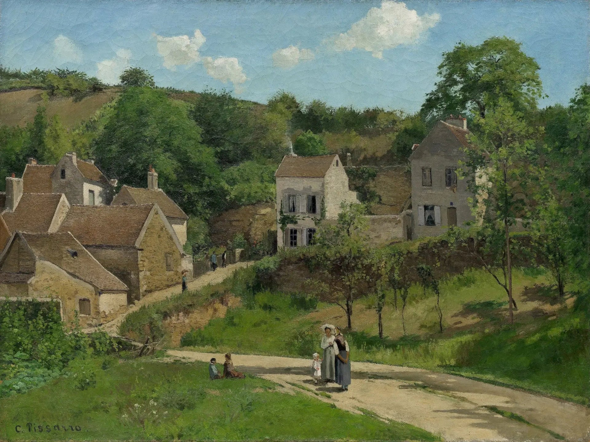L'Hermitage à Pontoise, Les côteaux de l'Hermitage, Pontoise - Camille Pissarro image 1 reproduction réalisée par Alpha Reproduction