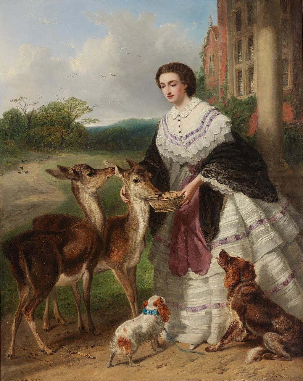 L'heure du repas (Les animaux de compagnie de ma dame) - William Powell Frith image 1 reproduction artisanale de tableau
