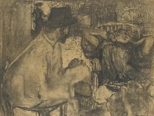 L'heure du thé - Édouard Vuillard image 1 copie peinte à la main à l’huile