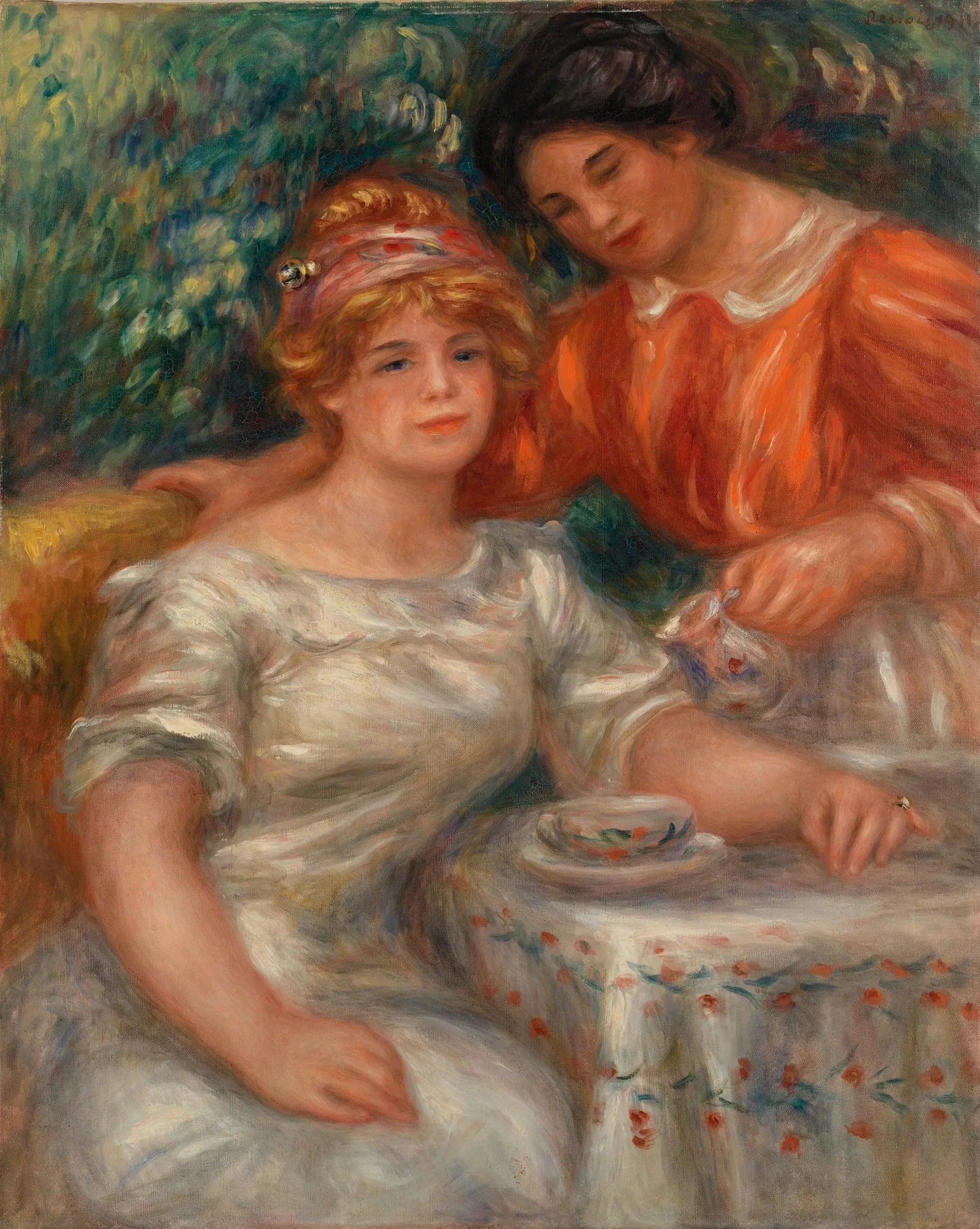 L'heure du thé - Pierre-Auguste Renoir image 1 reproduction de peinture à l’huile