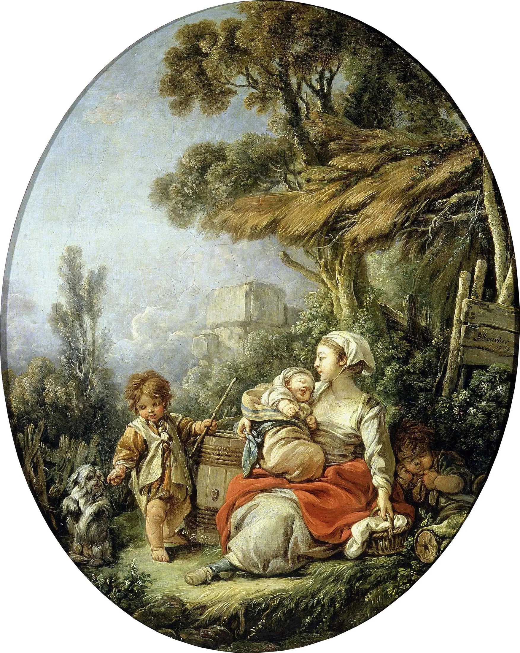 L'Heureuse Mère - François Boucher image 1 copie de tableau peinte à la main
