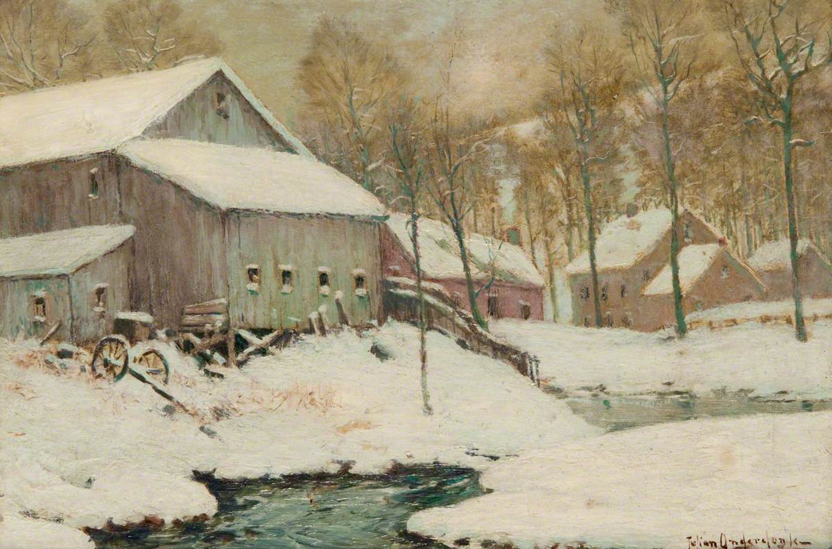 L'hiver à la ferme - Julian Onderdonk image 1 reproduction d’œuvre d’art à l’huile