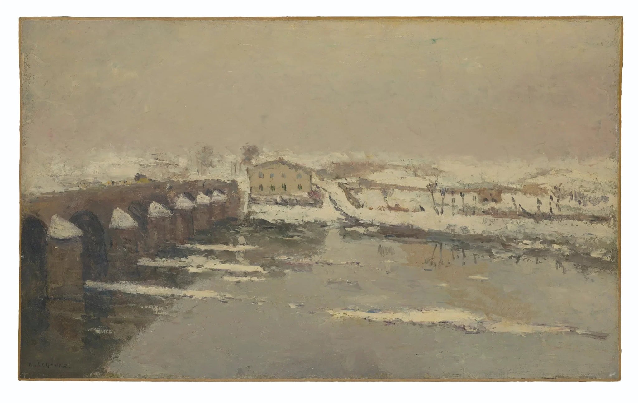 L'Hiver à Pont du Château - Albert Lebourg image 1 reproduction d’œuvre d’art à l’huile
