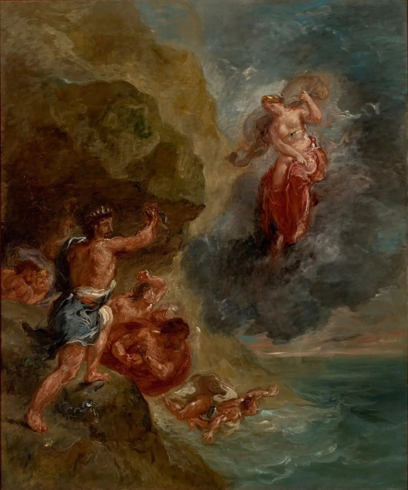 L'Hiver - Junon supplie de détruire la flotte d'Énée - Eugène Delacroix