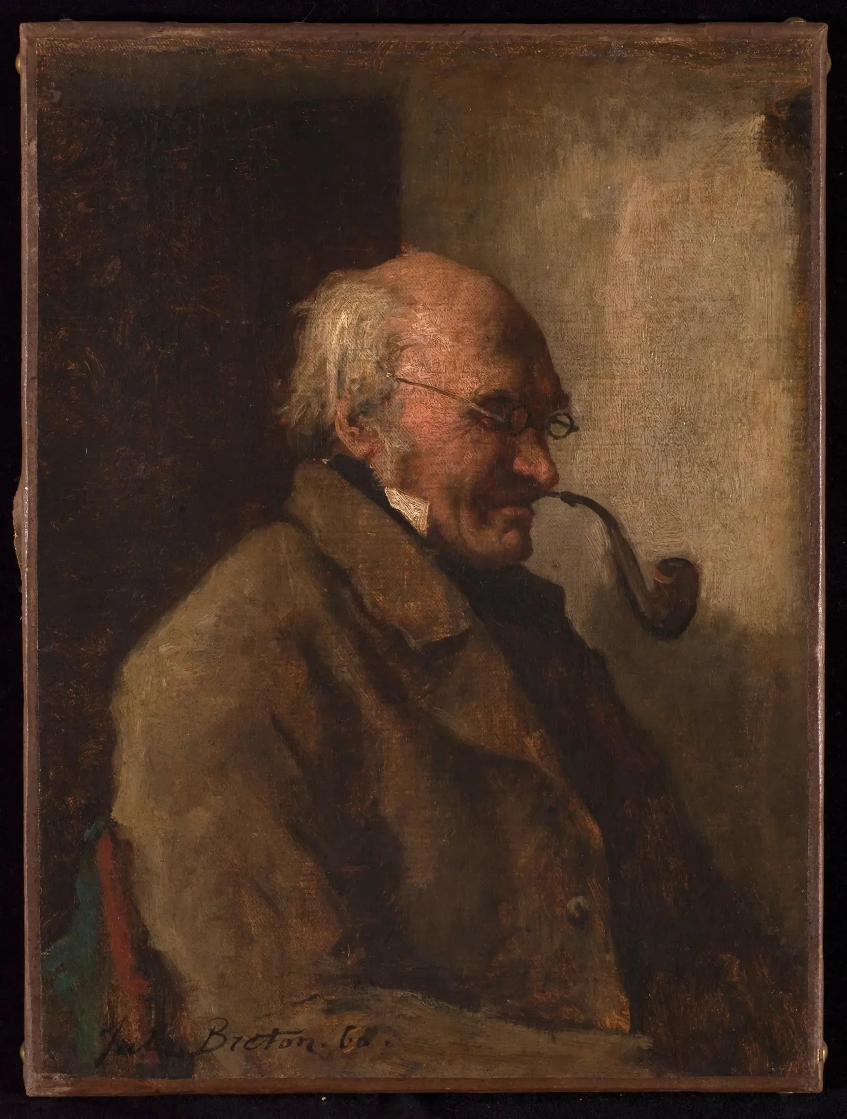 L'homme à la pipe - Jules Breton image 1 copie peinte à la main à l’huile