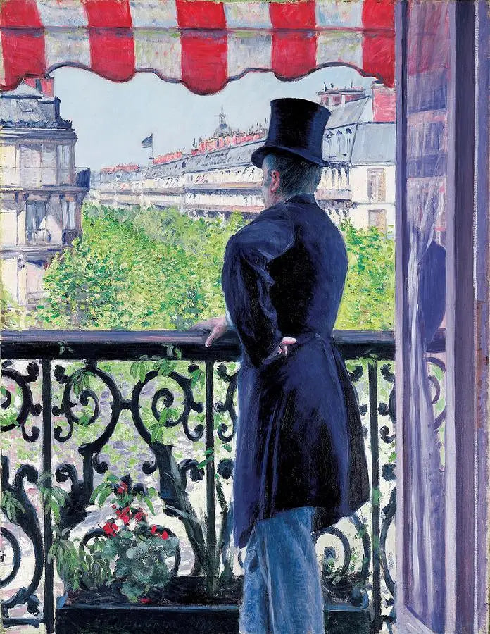 L'homme au balcon, boulevard Haussmann - Gustave Caillebotte image 1 reproduction de peinture à l’huile