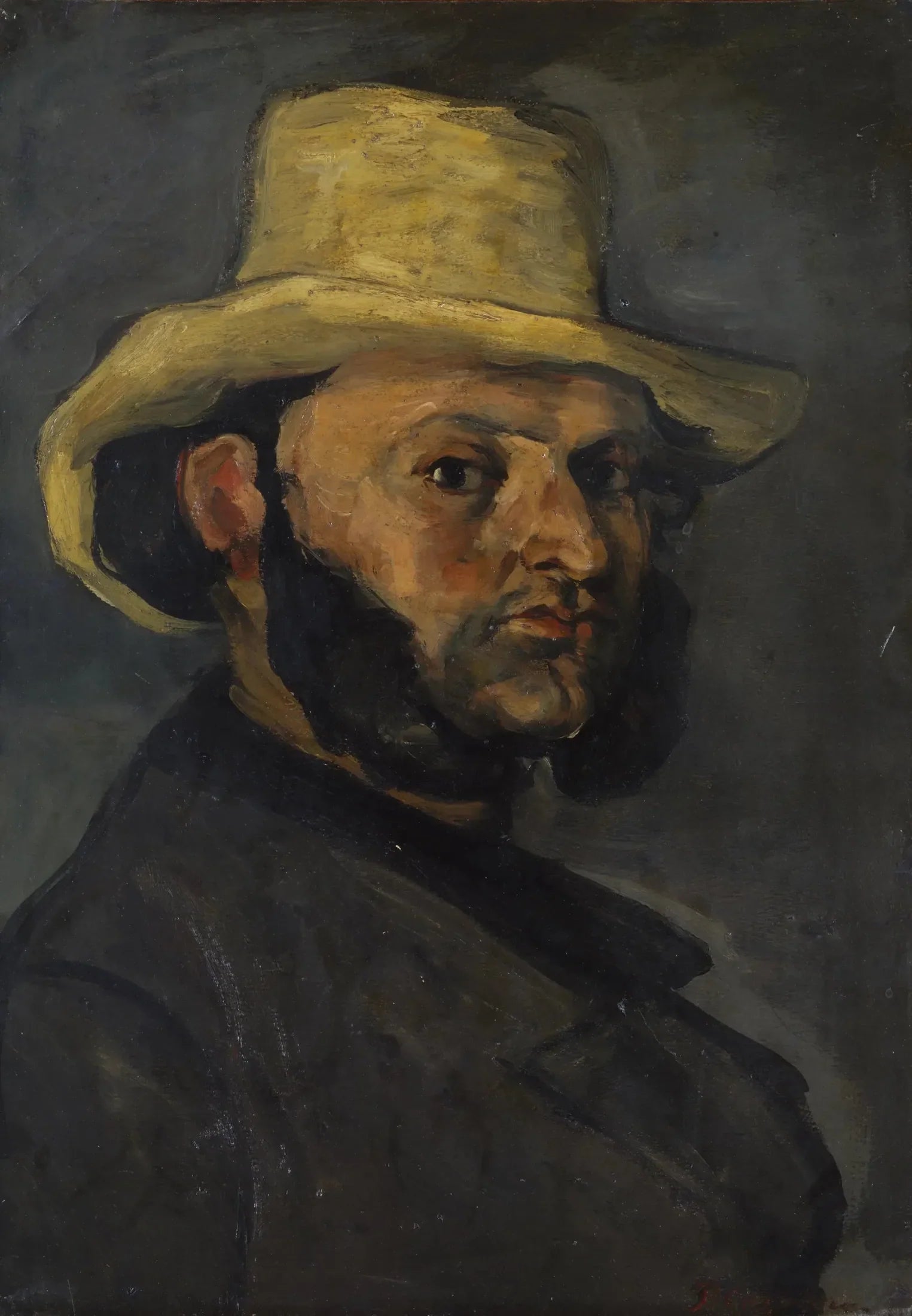 L'Homme au chapeau de paille - Paul Cézanne image 1 copie de tableau peinte à la main