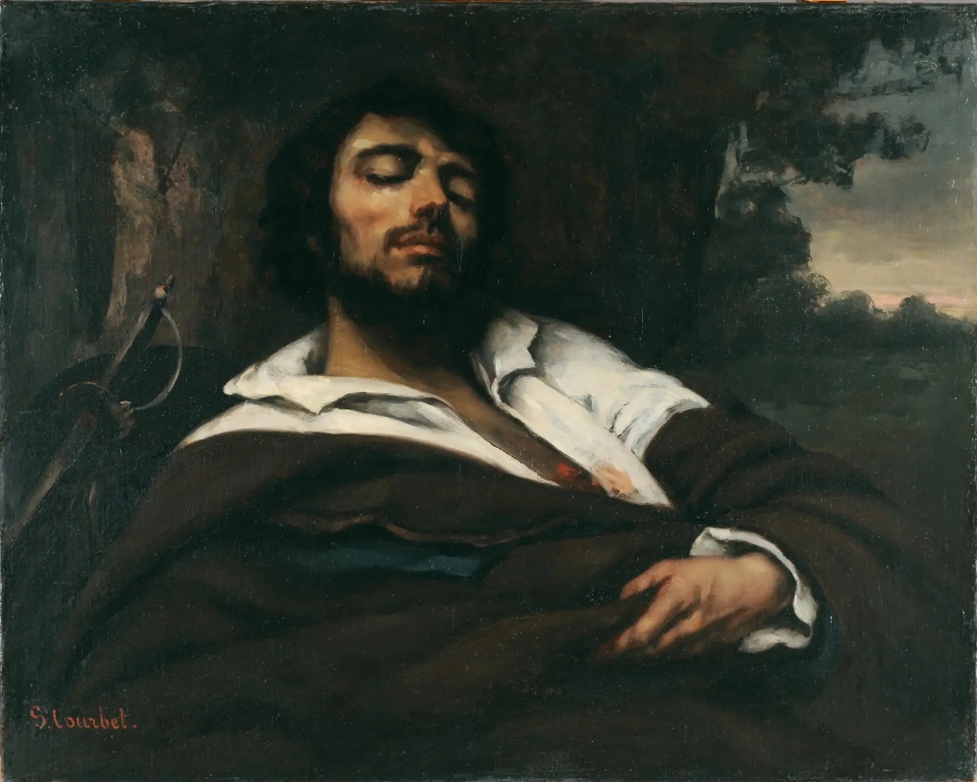 L'homme blessé - Gustave Courbet image 1 reproduction artisanale de tableau
