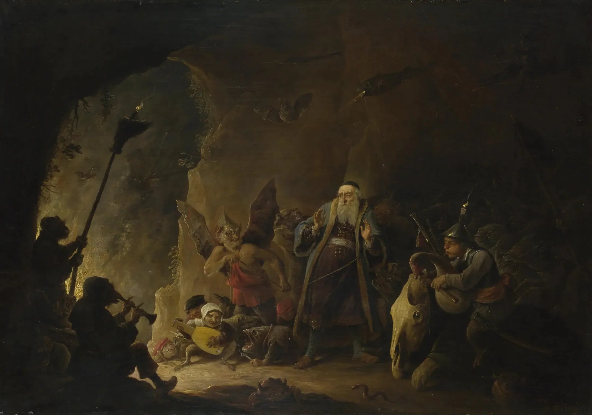 L'homme riche conduit en enfer - David Teniers le Jeune image 1 reproduction de peinture à l’huile