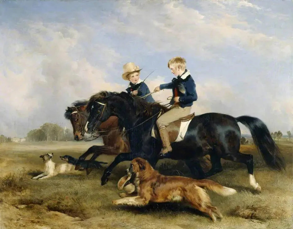 L'honorable E. S. Russell et son frère - Edwin Henry Landseer image 1 tableau peint à l’huile sur toile