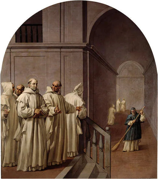L'humilité de saint Hugo et de saint Guillaume, abbé de San Teodofredo - Vincenzo Carducci image 1 copie de tableau peinte à la main