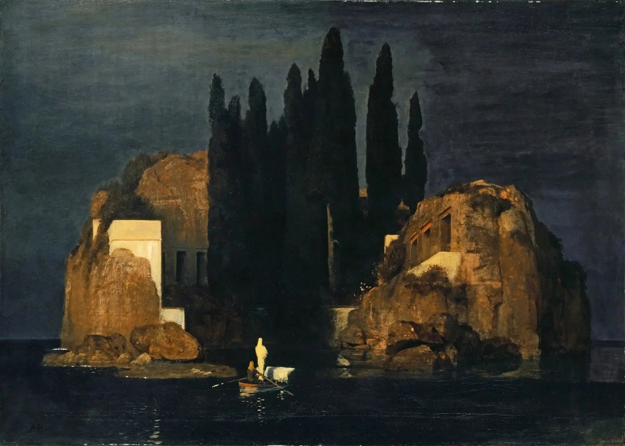 L'Île des morts - Arnold Böcklin image 1 copie de tableau peinte à la main
