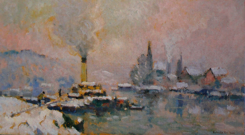 L'île Lacroix en hiver - Robert Antoine Pinchon
