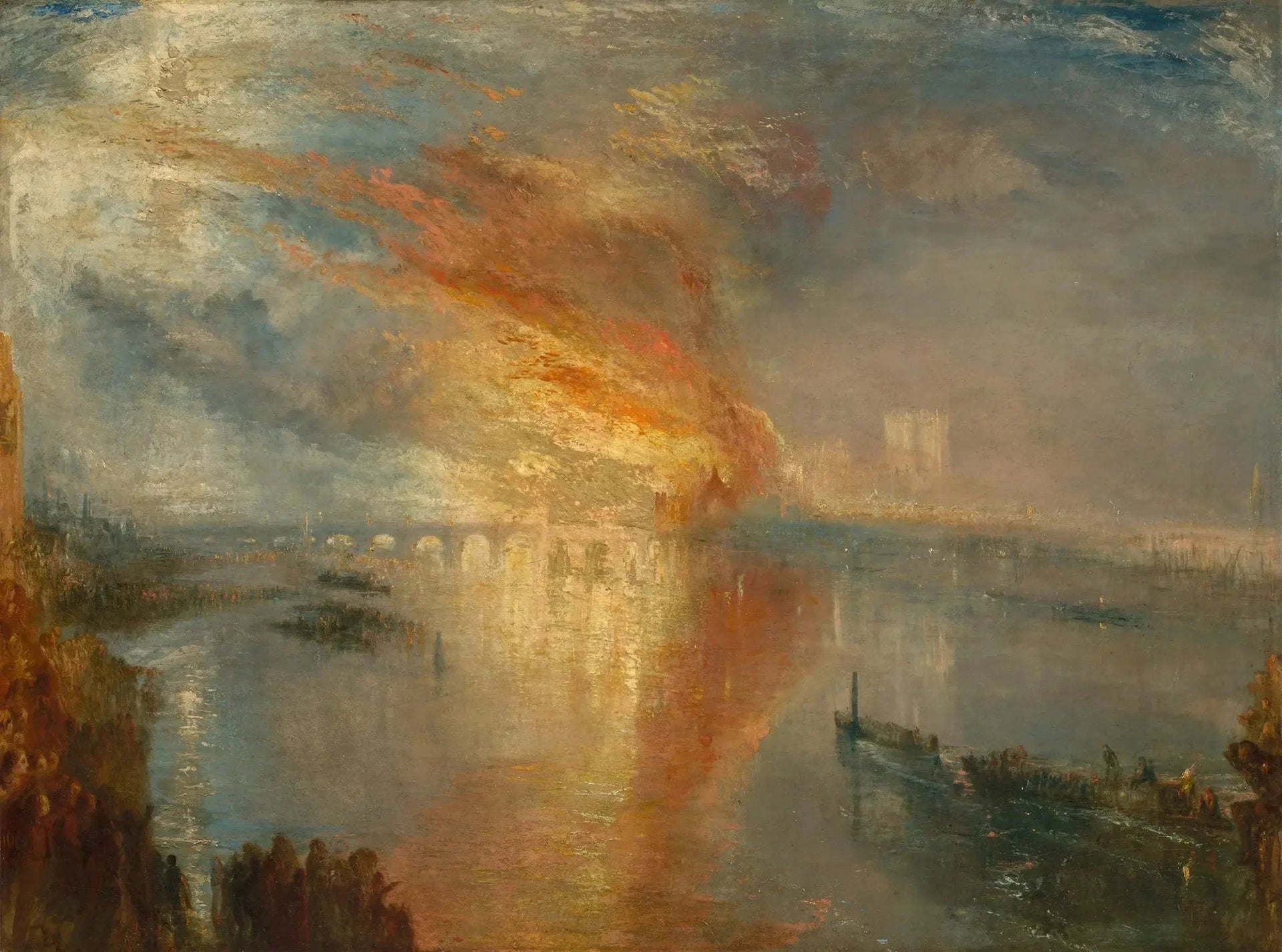 L'Incendie de la Chambre des Lords et des Communes, le 16 octobre 1834 - J. M. W. Turner image 1 reproduction artisanale de tableau