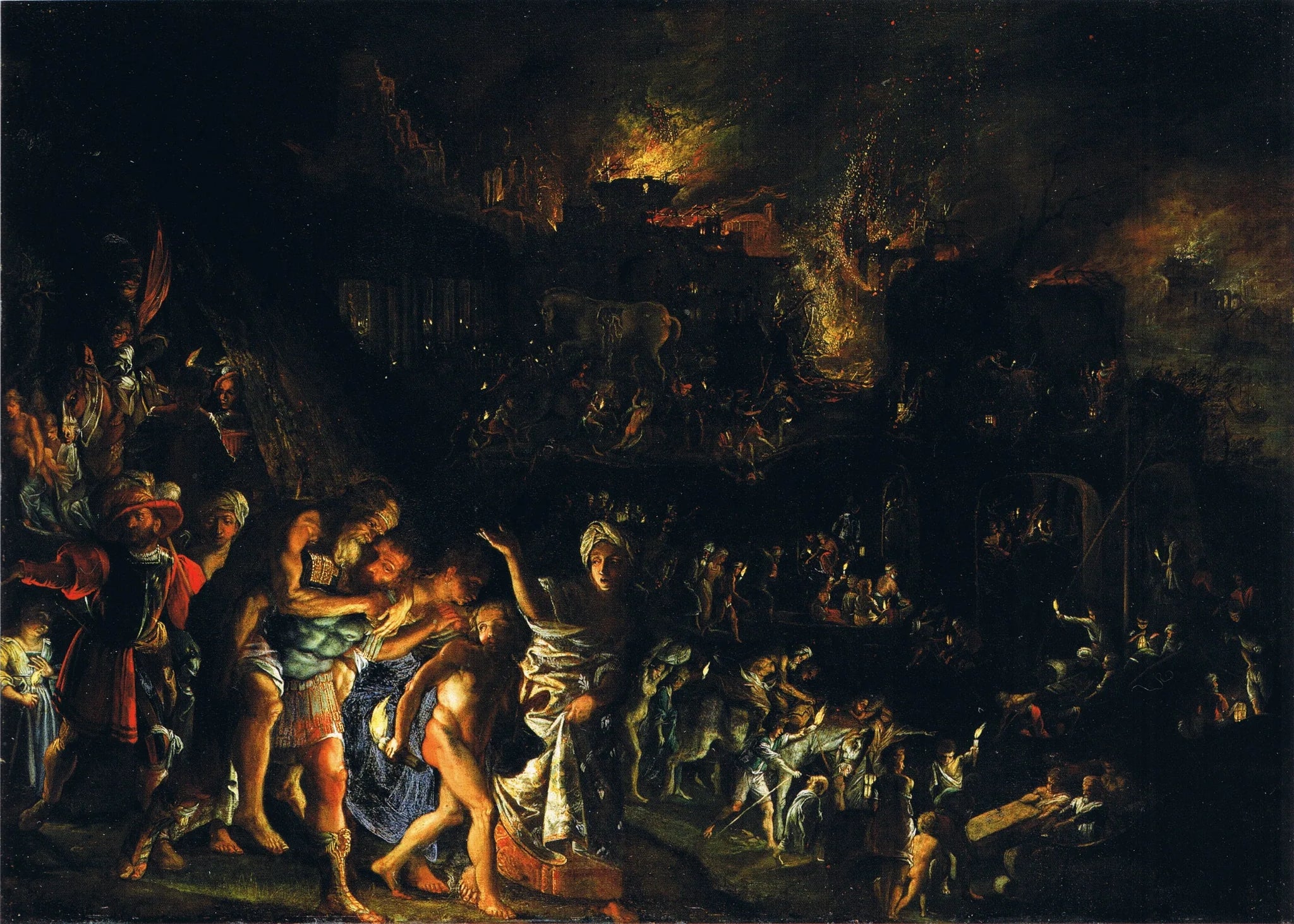 L'incendie de Troie - Adam Elsheimer image 1 tableau peint à l’huile sur toile