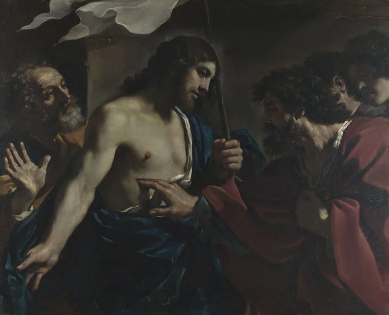 L'Incrédulité de saint Thomas - Guercino image 1 copie peinte à la main à l’huile