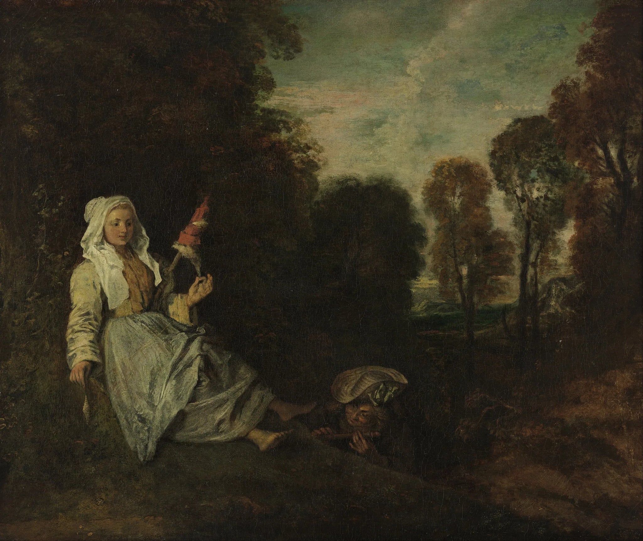 L'indiscret - Antoine Watteau image 1 copie peinte à la main à l’huile