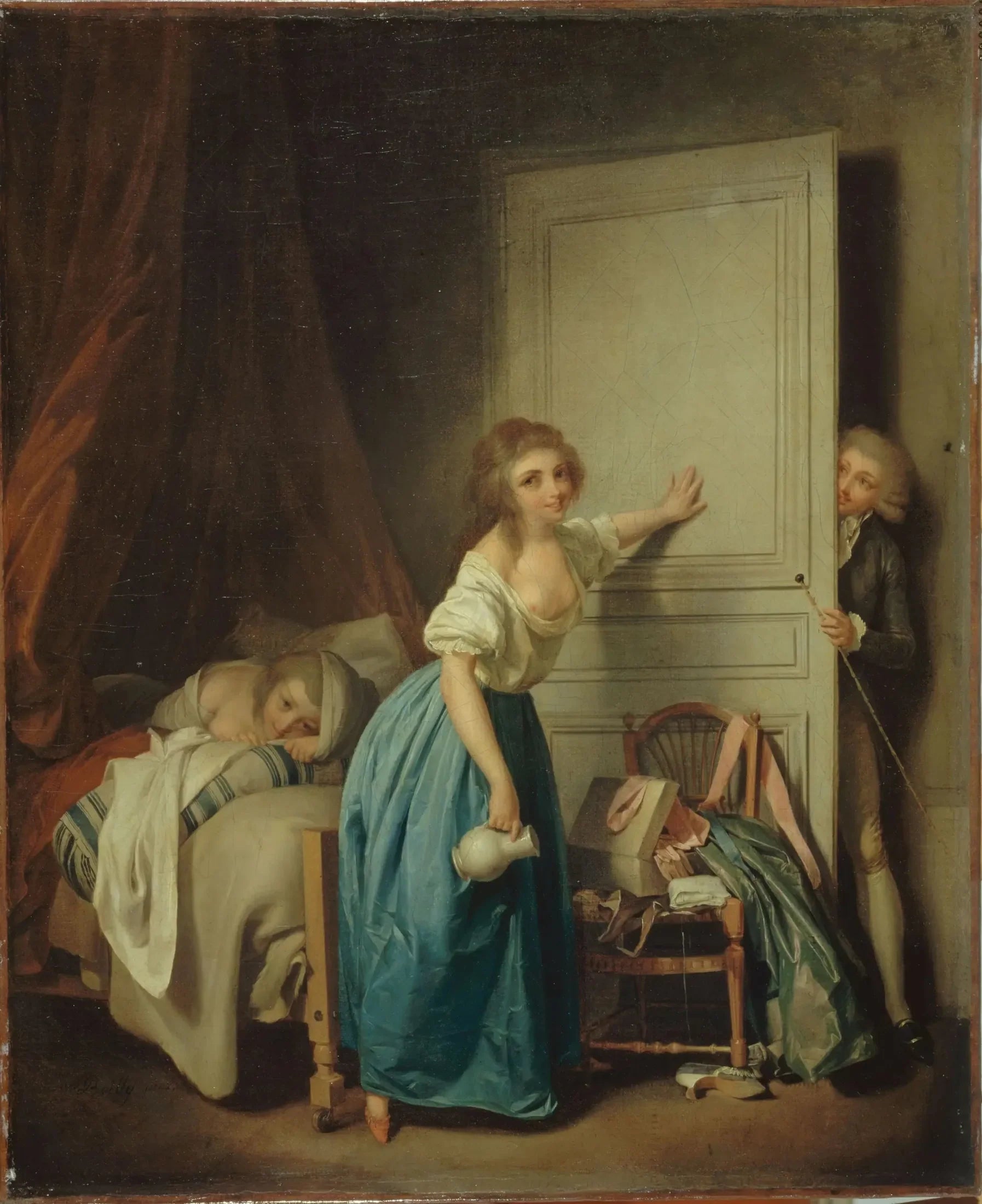 L'Indiscret - Louis-Léopold Boilly image 1 reproduction de peinture à l’huile