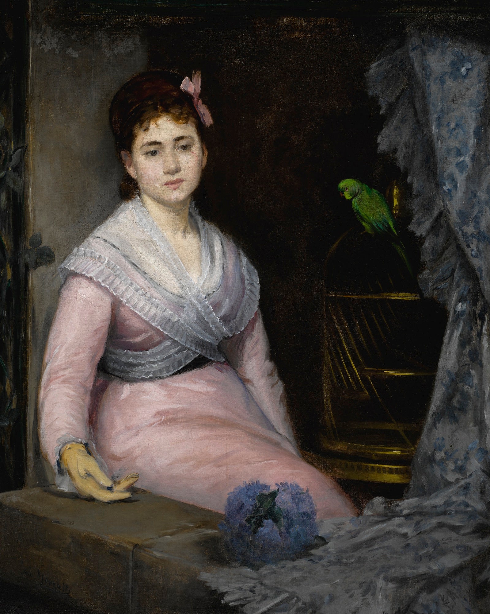 L'indolence - Eva Gonzalès image 1 reproduction de peinture à l’huile