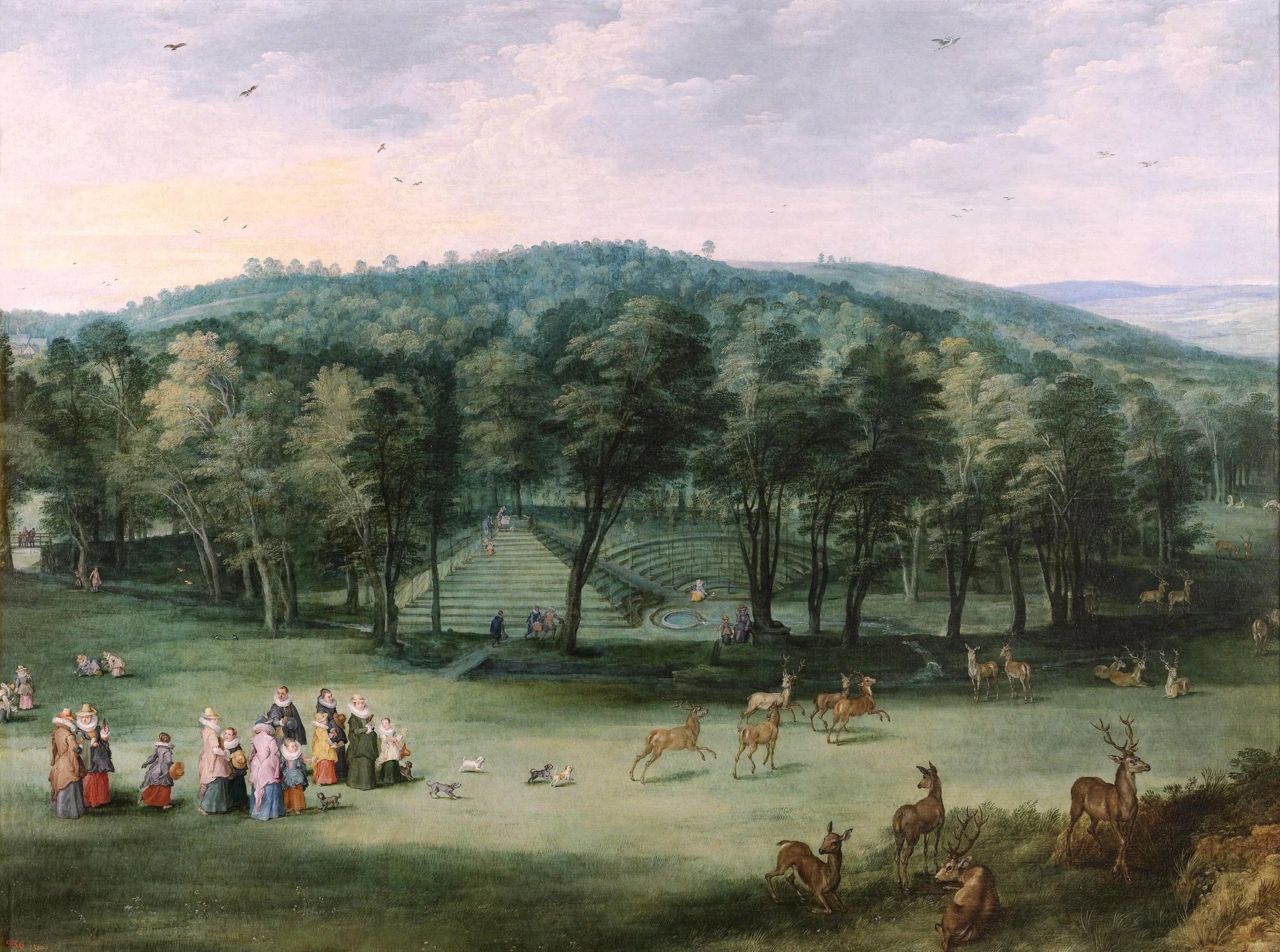 L'Infante Isabelle-Claire-Eugénie au parc de Mariement - Jan Brueghel l'Ancien image 1 reproduction d’œuvre d’art à l’huile