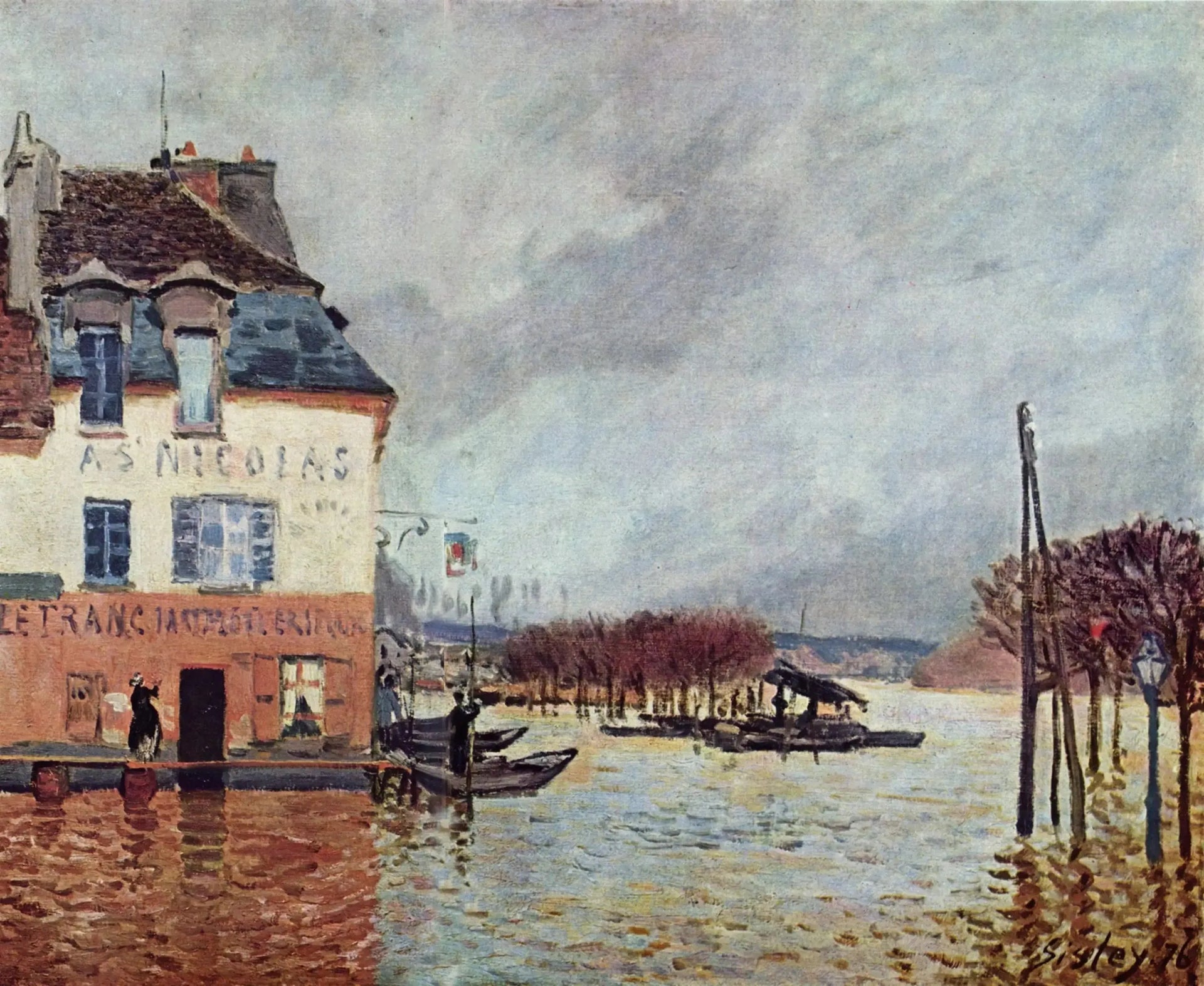 L'inondation à Port-Marly - Alfred Sisley image 1 reproduction de peinture à l’huile