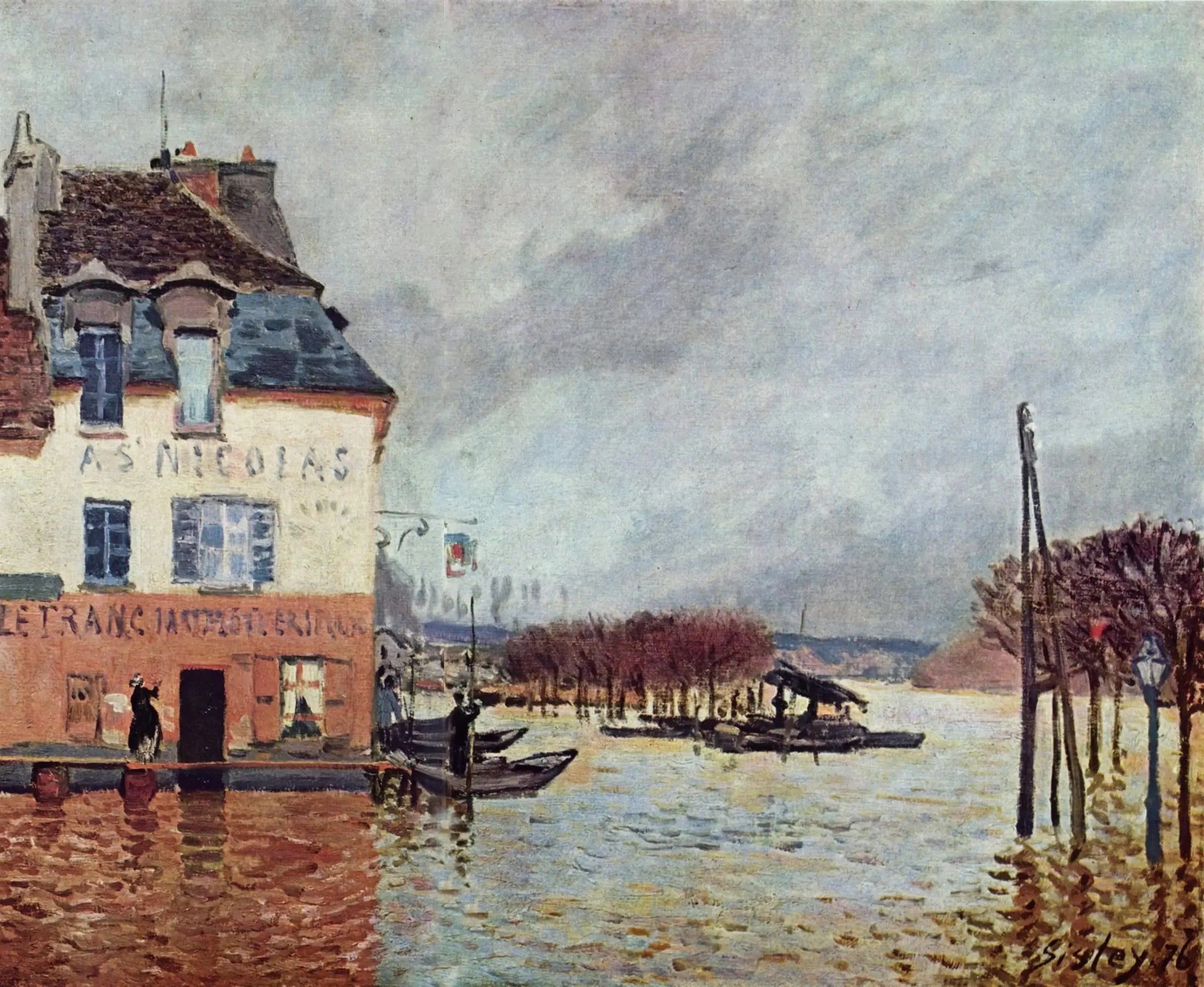 L'inondation à Port-Marly - Alfred Sisley image 1 reproduction de peinture à l’huile