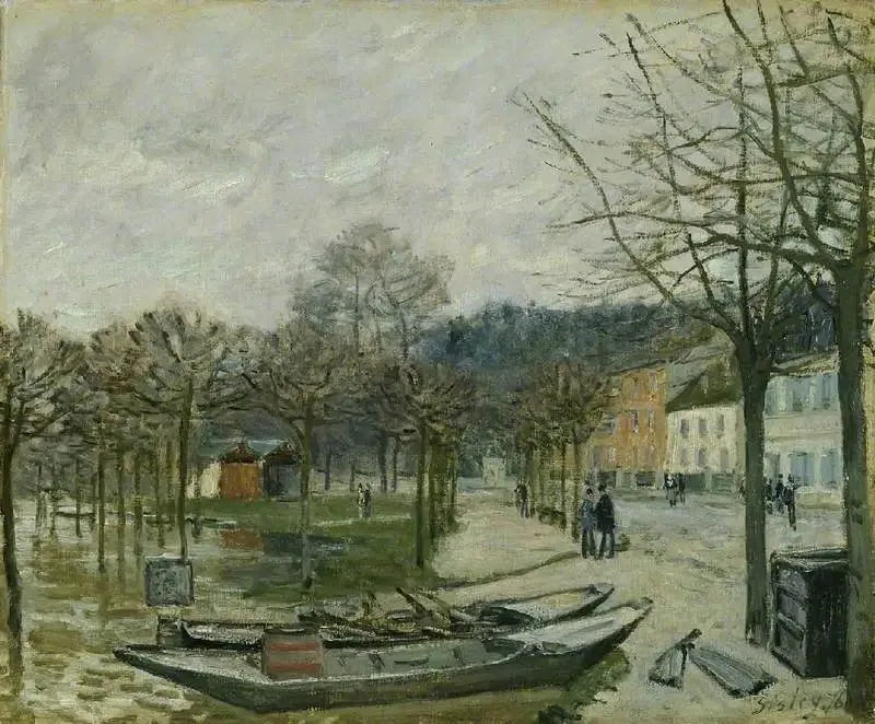 L'inondation à Port-Marly - Alfred Sisley image 1 copie peinte à la main à l’huile