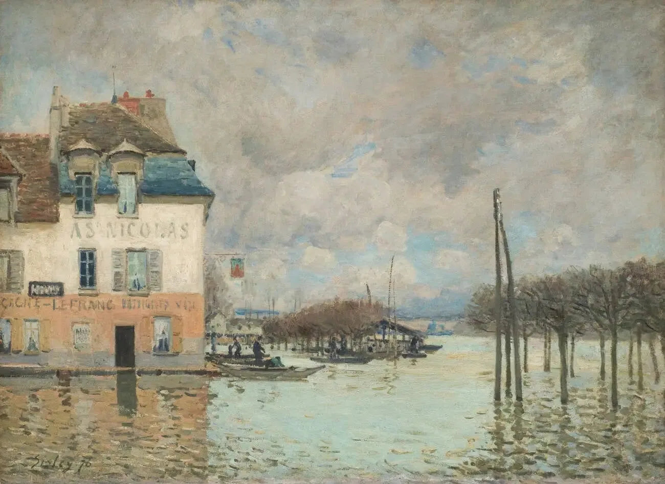L'inondation à Port-Marly - Alfred Sisley image 1 reproduction réalisée par Alpha Reproduction