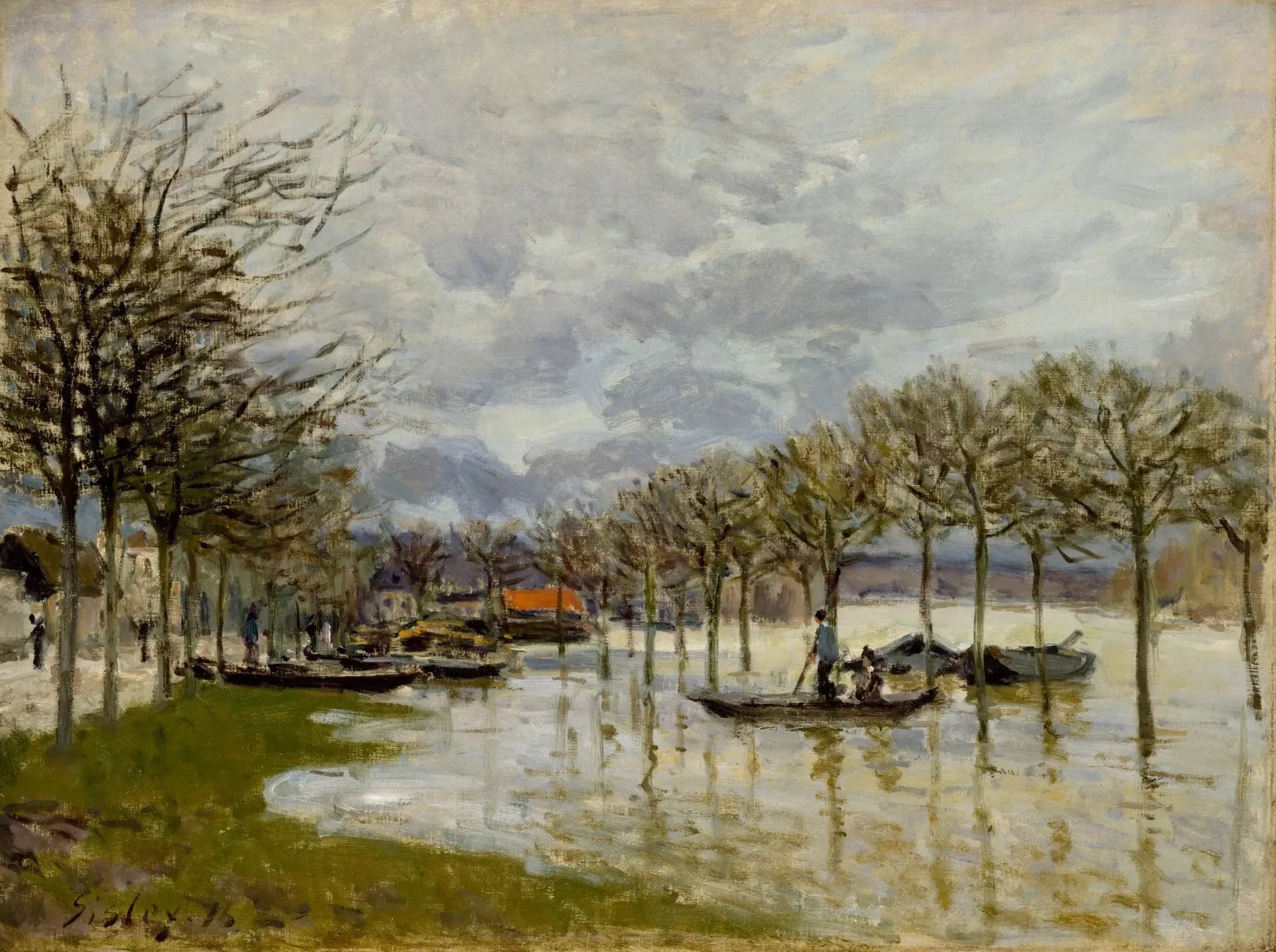 L'Inondation sur la route de Saint-Germain - Alfred Sisley image 1 reproduction d’œuvre d’art à l’huile