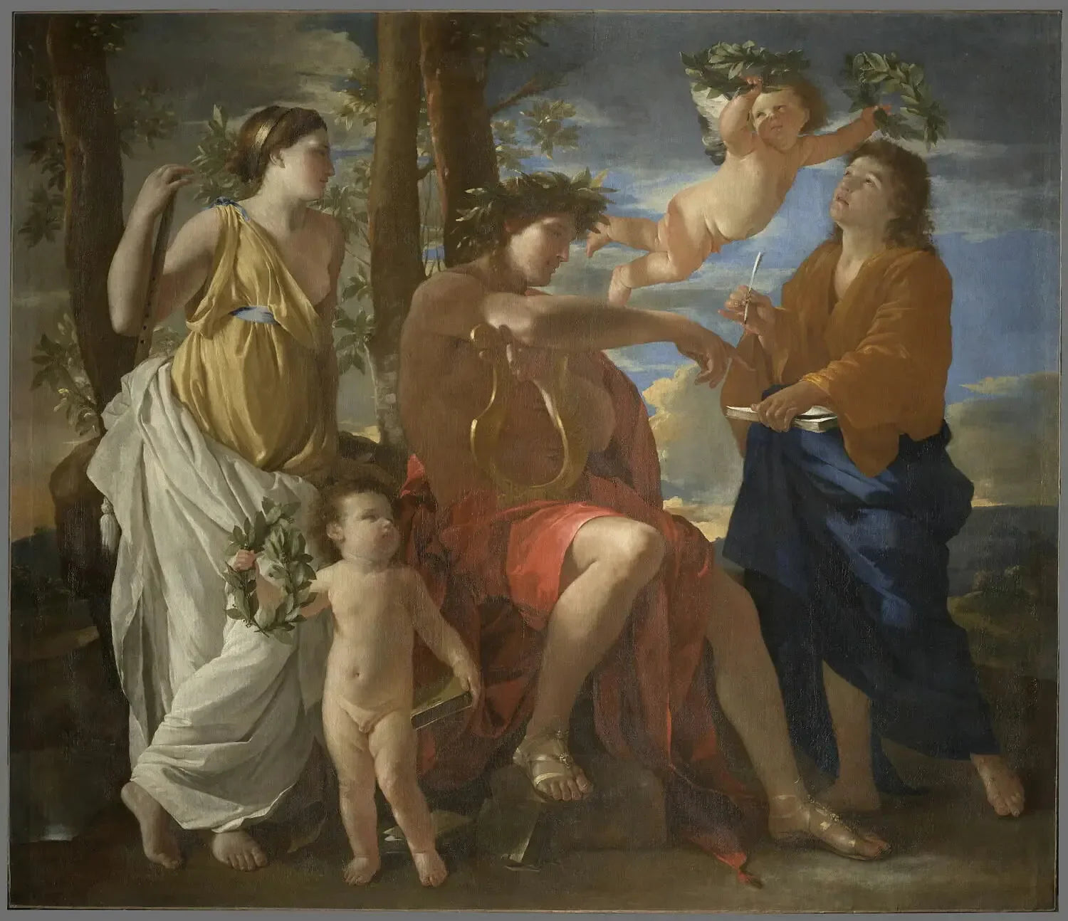 L'Inspiration du poète - Nicolas Poussin image 1 reproduction de peinture à l’huile