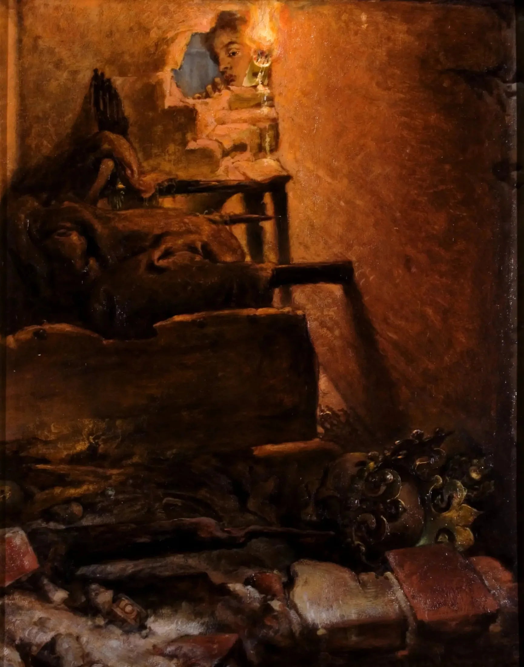 L'intérieur du tombeau du roi Casimir le Grand - Jan Matejko image 1 tableau peint à l’huile sur toile