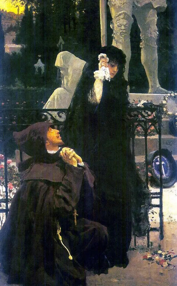 L'Invité de pierre. Don Juan et Doña Ana - Ilya Repin image 1 copie peinte à la main à l’huile