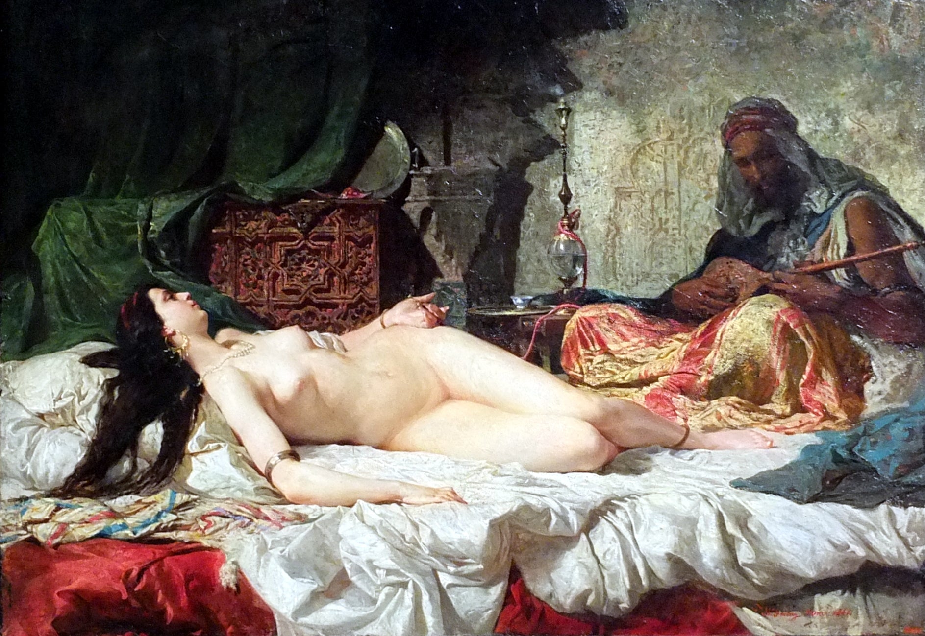 L'Odalisque - Mariano Fortuny Marsal image 1 copie peinte à la main à l’huile