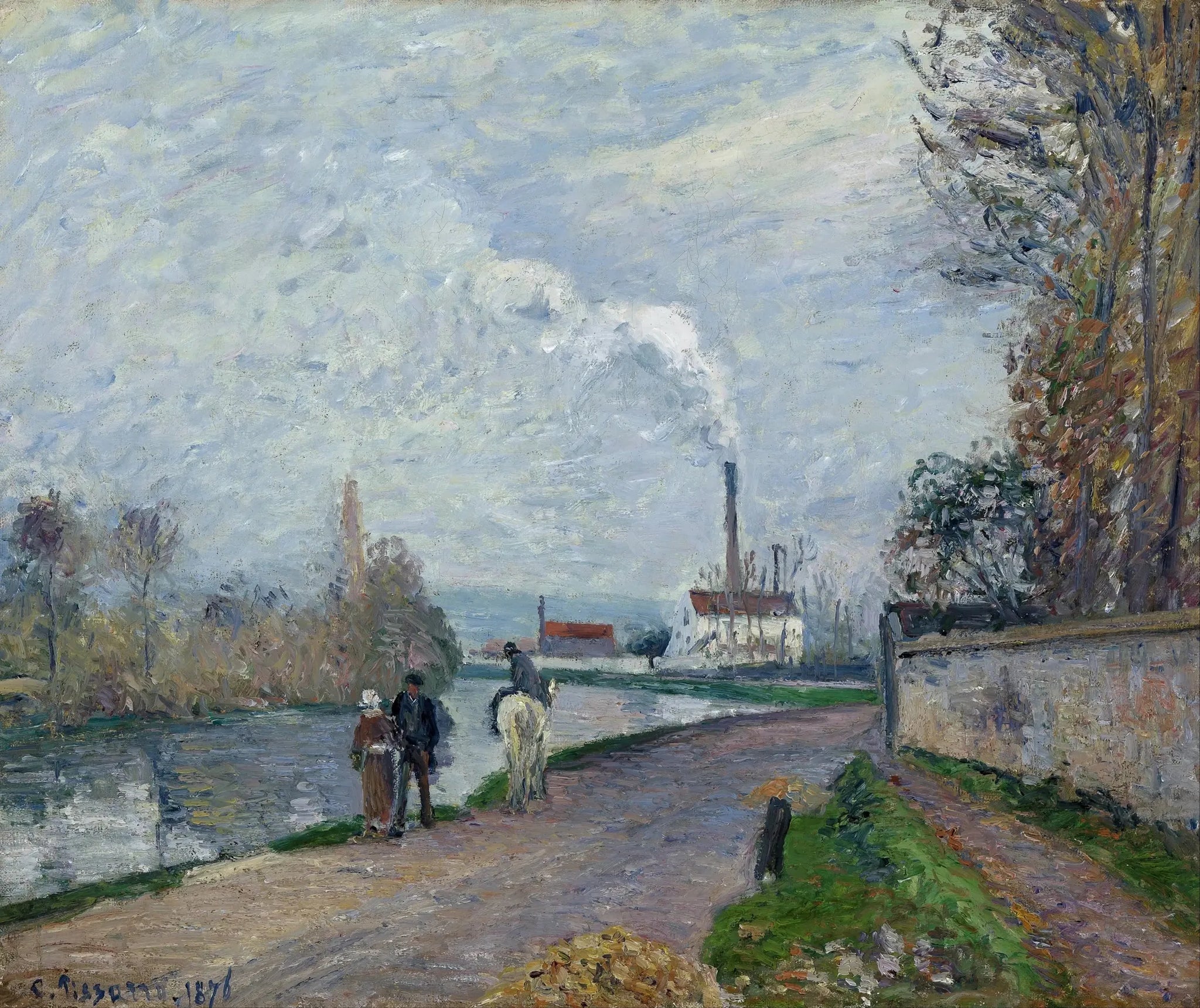 L'Oise à Pontoise, temps gris - Camille Pissarro image 1 copie de tableau peinte à la main