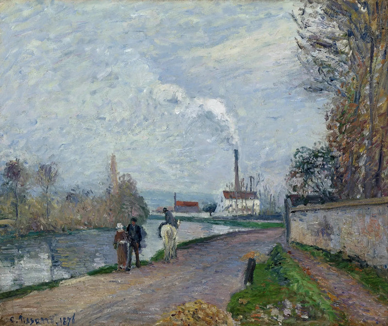 L'Oise à Pontoise, temps gris - Camille Pissarro