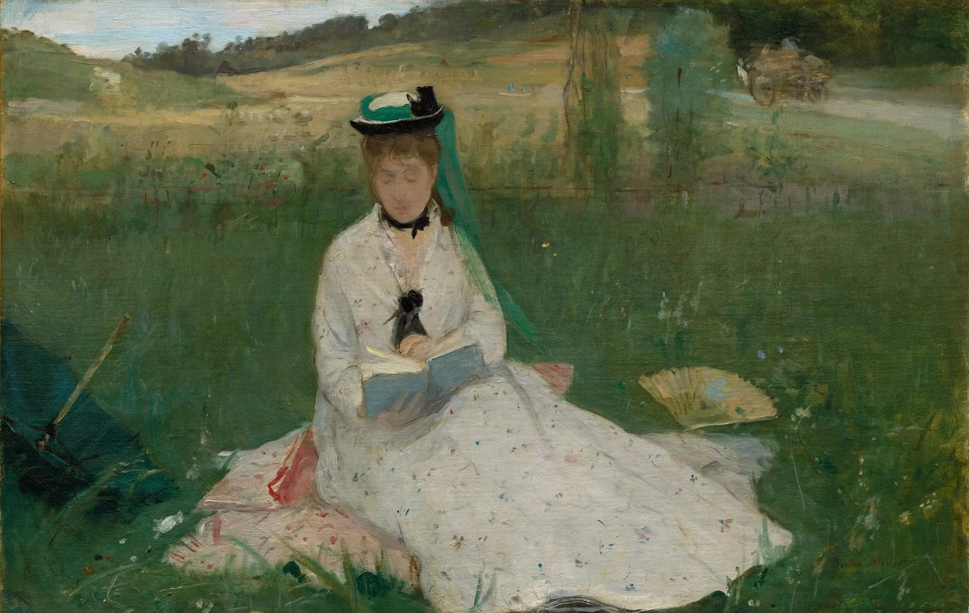 L'ombrelle verte - Berthe Morisot image 1 reproduction artisanale de tableau