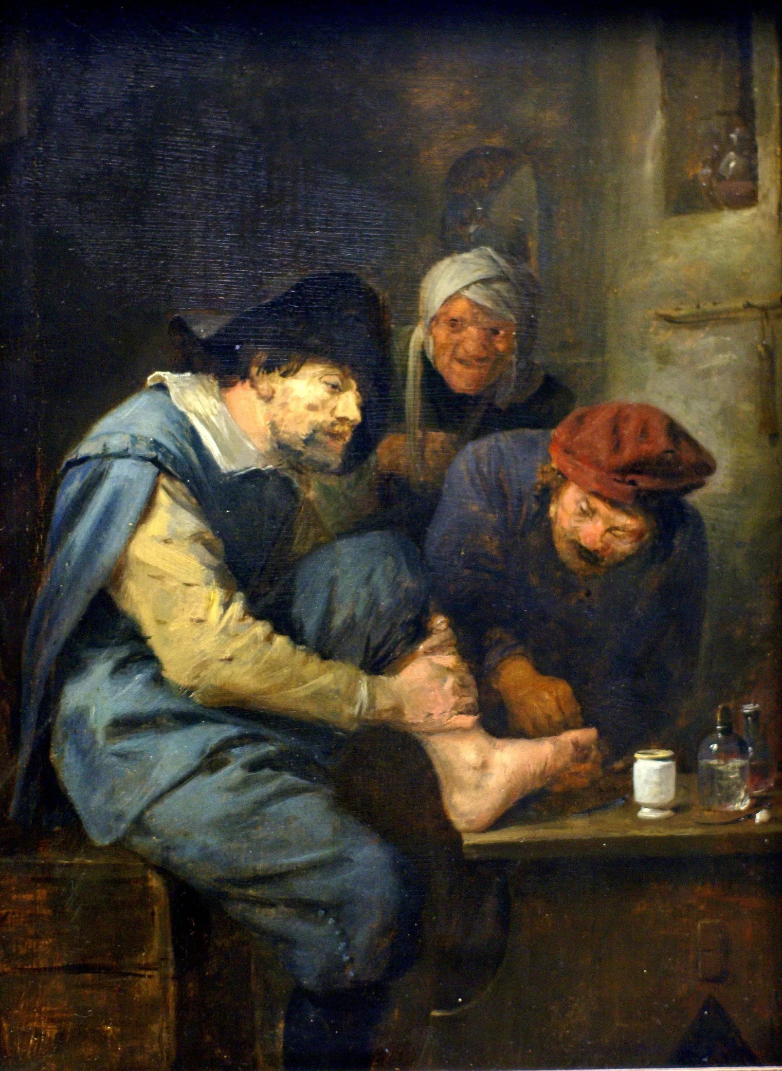 L'opération au pied - Adriaen Brouwer image 1 copie de tableau peinte à la main