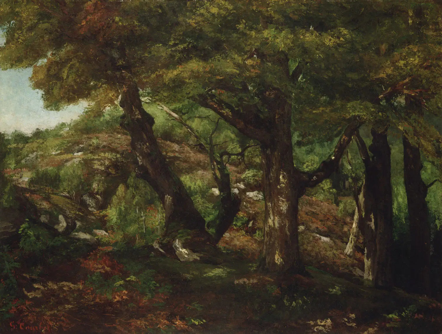 L'Orée de la forêt - Gustave Courbet image 1 copie peinte à la main à l’huile