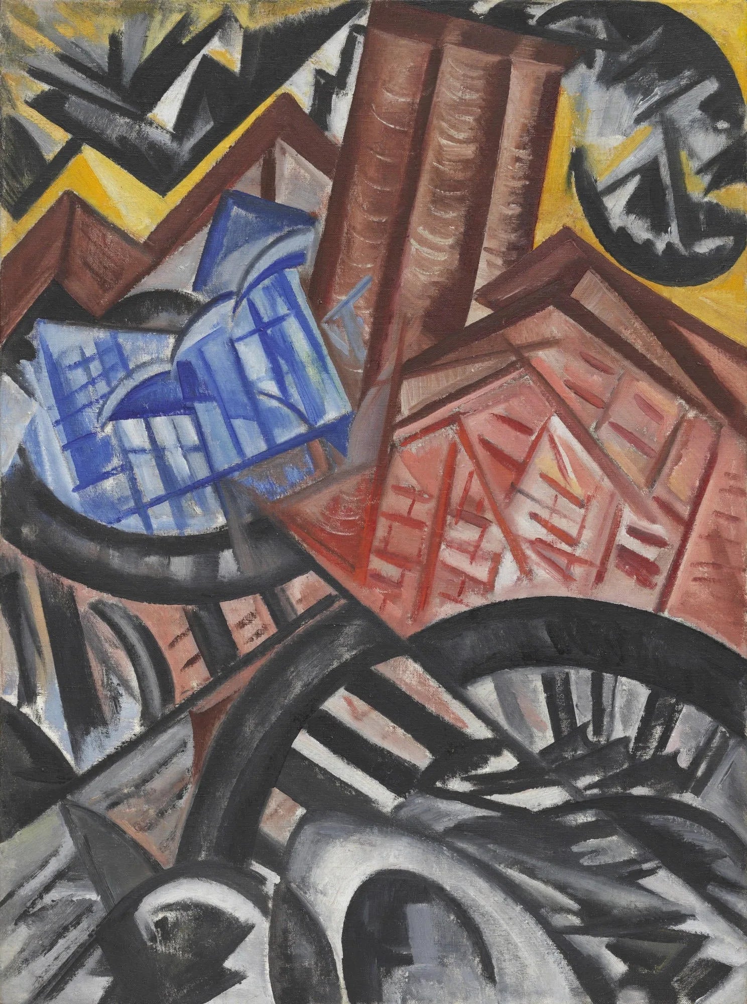 L'usine et le pont - Olga Rozanova image 1 reproduction artisanale de tableau