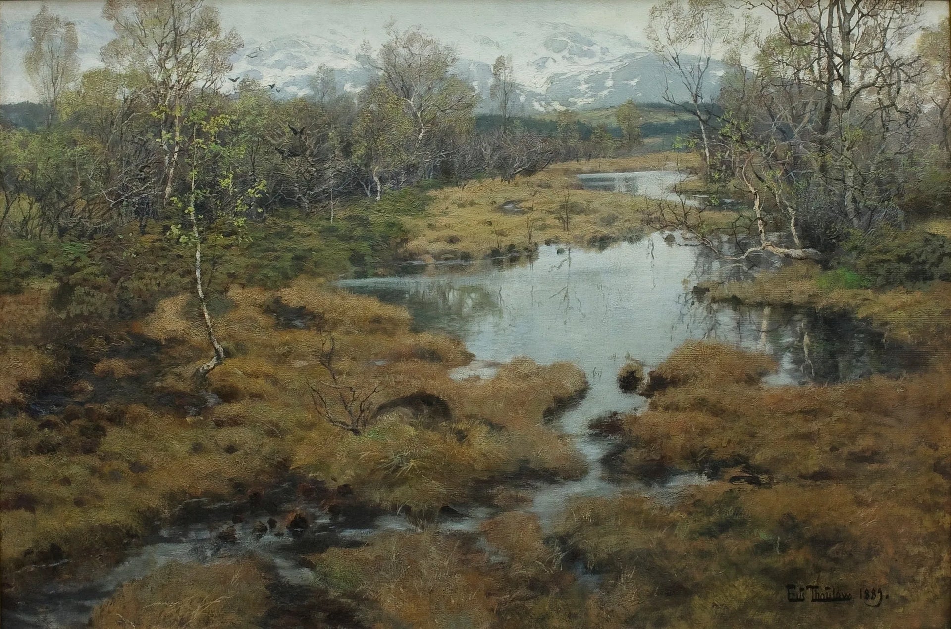 Løvsprett - Frits Thaulow image 1 reproduction artisanale de tableau